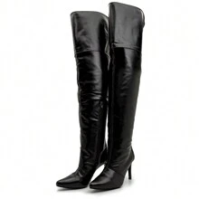 Women Over-The-Knee Boots - Preto Napa - View 1