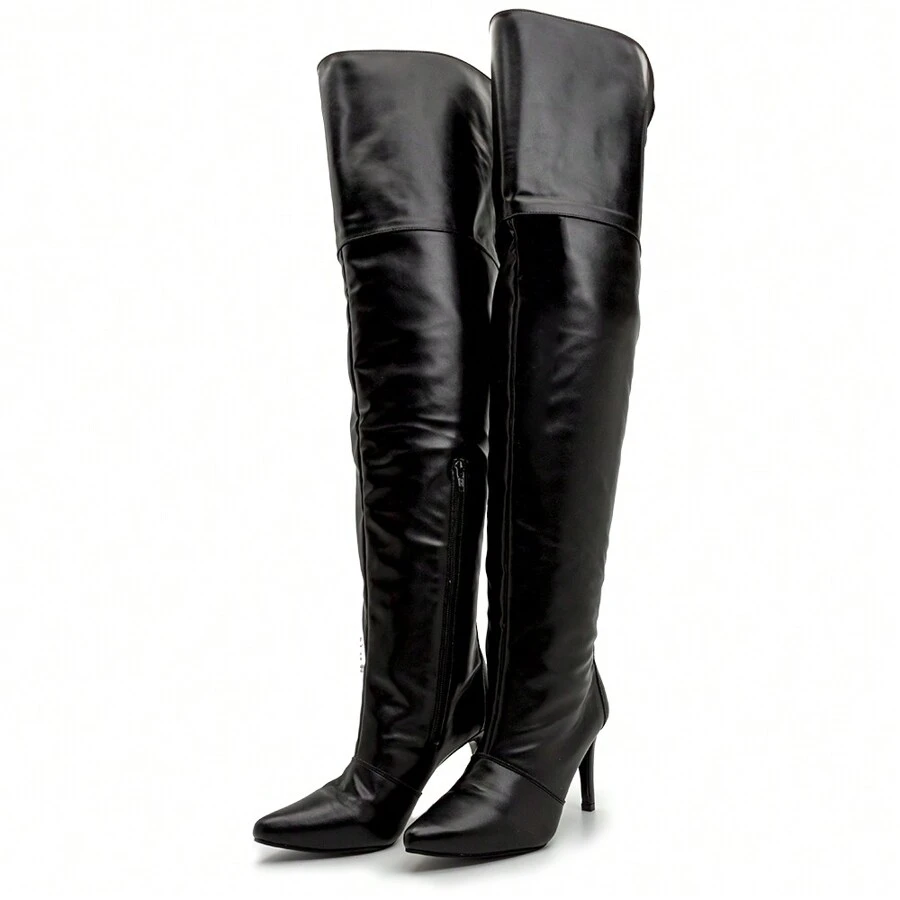 Women Over-The-Knee Boots - Preto Napa - View 1