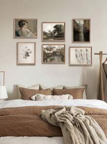 9入組復古牆藝術印花法國鄉村印花圖片,鄉村農舍油畫畫布海報,古典人物藝術畫,花卉藝術印花,北歐牆海報,客廳臥室牆壁裝飾(不含相框) - 彩色 - 查看 7