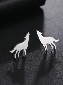 1 Paar Edelstahl-ohrstecker In Tier-, Schneeflocken-, Stern-, Mond- Und Herzform Für Damen, Niedlicher Miniatur-ohrschmuck, Geburtstags- Und Weihnachtsgeschenk
