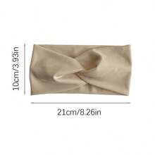 隨機1件秋冬用頭帶,法式寬邊頭帶,打結彈性髮帶,髮飾 - 彩色 - 查看 5