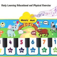 1pc Piano Music Dance Mat, Electronic Interactive Music Game Mat For Parent-child, Christmas Gift - Black and White - View 3