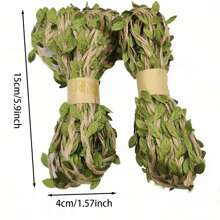 3m Green Leaf Jute Twine Waxed Thread For Diy Decoration, Simulated Vine With Colorful Leaves, Kindergarten Handmade Tree Branches With Twine - Green - View 9