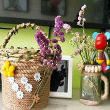 3m Green Leaf Jute Twine Waxed Thread For Diy Decoration, Simulated Vine With Colorful Leaves, Kindergarten Handmade Tree Branches With Twine - Green - View 8