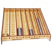 Rockkings Contenedor Organizador Contador Monedas Marimba Mdf Madera - Beis - Ver 1