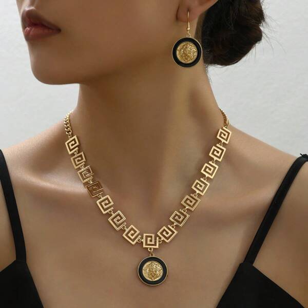 1 Conjunto De Colar E Brincos Adequado Para Uso Diário Feminino