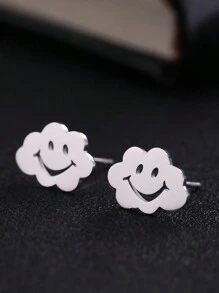 1 Paar Edelstahl-ohrstecker In Tier-, Schneeflocken-, Stern-, Mond- Und Herzform Für Damen, Niedlicher Miniatur-ohrschmuck, Geburtstags- Und Weihnachtsgeschenk