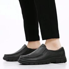 男士厨师鞋，防滑、防水、防油、一脚蹬工作鞋，适合厨房工作 - 黑色 - 查看 7