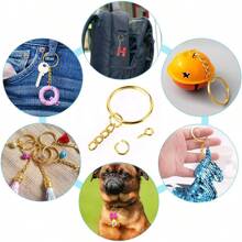 Yiwu Qiyou Accessories Co., LTD 200 chiếc móc khóa sắt tự làm kèm vòng nối chia đôi, màu bạc và vàng, mặt dây chuyền, vòng giữ móc khóa, đồ trang sức tự làm. - 200 chiếc-1 bộ - Xem 3