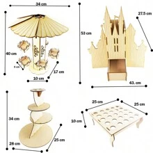 Kit Candy Bar Mesa De Dulces De Princesas 8 Piezas Para 35 personas - Beis - Ver 2