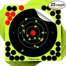 Ueasy 8 Inch Adhesive  Reactive Shooting Targets - Gun - Rifle - Pistol - AirSoft - BB Gun - Pellet Gun - Air Rifle(25 Pack) - Multicolor - View 1