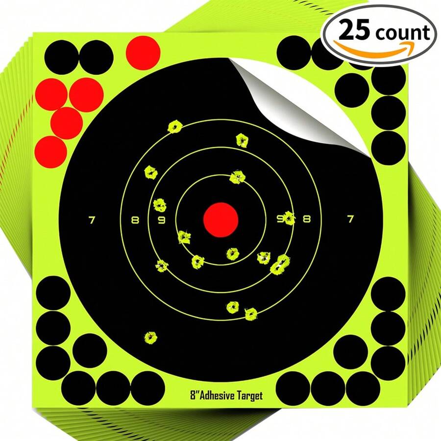 Ueasy 8 Inch Adhesive Reactive Shooting Targets Gun Rifle Pistol