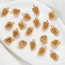 20入組12*7mm合金松果吊墜,獨特精美的設計合金吊墜,diy耳環手鍊項鍊珠寶飾品製作配件用品 - 金色 - 查看 12