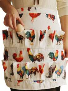 1入口袋蛋收穫圍裙,適用於農場工作,攜帶鴨蛋、鵝蛋採集,廚房花園圍裙 - 彩色 - 查看 1