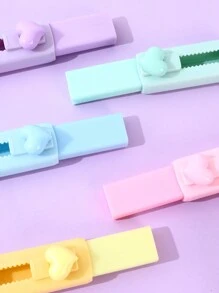 1 pieza Goma de borrar con forma de corazón de color de macaron, colores surtidos, simple y multiuso para estudiantes y oficina - Ver 5