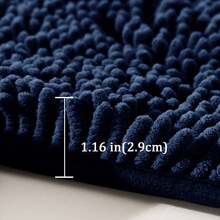 2入組柔軟簡約陶瓷吸水防滑浴室地墊,馬桶墊套裝 - 藏蓝色 - 查看 7