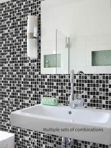 馬賽克磁磚貼紙,適用於廚房、浴室、防濺背板、剝離和黏貼瓷磚轉移,防水保護牆壁貼花,易拆卸且容易清洗的自粘式牆貼 - 彩色 - 查看 2