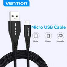 VENTION Micro USB 数据线，Kindle Fire 平板电脑充电器数据线 60W 3A 尼龙编织安卓 Micro USB 充电器数据线，兼容三星 Galaxy S6 S7 S5 J7 J5 控制器