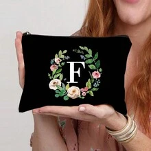 1 Miếng Lá thư In Túi bảo quản , Dễ thương Và Đúng mốt , Dung lượng lớn Và Có thể mang đi , Thích hợp Cho nam giới , NỮ , Con trai Và Cô gái , In Cái túi Như A Cái túi Vải lót Đối với Đi làm , Bàn Đến Cửa hàng Đối tượng , Giữ Bàn làm việc Lau sạch , Thuận tiện Và Dễ Đến Của bạn Nọn nhẹ Và Thuận tiện Đối với Đi du lịch Hoặc Lưu trữ Nhỏ bé Văn phòng phẩm - màu đen - Xem 6
