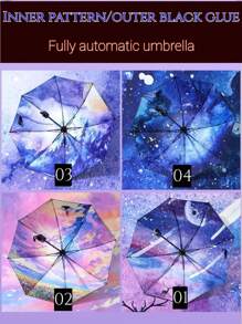 1把自動星空傘,折疊防uv雨傘,反向傘 - 自動星空傘 - 查看 4