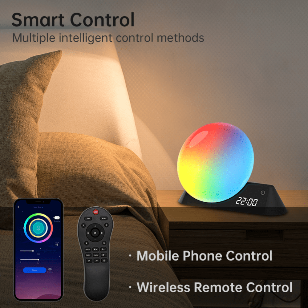 Simulated Sunrise Sunset Rainbow WakeUp Light Controlled By Smartphone