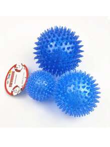 1 Pièce Boule De Jouet Qui Couine À Pointes De Massage De Boule Élastique De Couleur Solide En Matériau Tpr Pour Chien De Compagnie À L'intérieur, Bleue