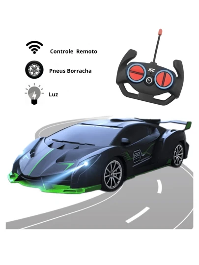 Carro Carrinho de Controle Remoto Com Luzes no Farol Monster Car