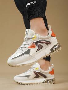 Giày Thể Thao Nam Thoáng Khí, Giày Chunky Lưới Phổ Biến Với Đế Handmade Thời Trang Và Chống Trơn Trượt - Màu be - Xem 4