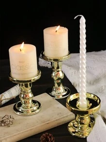 1 件鍍金羅馬柱燭台,適用於客廳臥室餐廳浪漫燭光晚餐,樣品屋拍攝道具 - 金色 - 查看 2