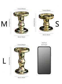 1 件鍍金羅馬柱燭台,適用於客廳臥室餐廳浪漫燭光晚餐,樣品屋拍攝道具 - 金色 - 查看 6