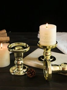 1 件鍍金羅馬柱燭台,適用於客廳臥室餐廳浪漫燭光晚餐,樣品屋拍攝道具 - 金色 - 查看 4