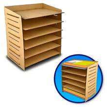 Organizer For Letter Size Sheets With 6 Shelves - Beige - View 1