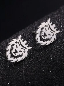 1 Paar Edelstahl-ohrstecker In Tier-, Schneeflocken-, Stern-, Mond- Und Herzform Für Damen, Niedlicher Miniatur-ohrschmuck, Geburtstags- Und Weihnachtsgeschenk
