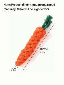 1 PC Carrot Design Chew Toy for Pet Puppies, Hand Woven Teeth Cleaning and Teeth Grinding Resistant  Rope Puppy Toy Carrot - Multicolor - View 6