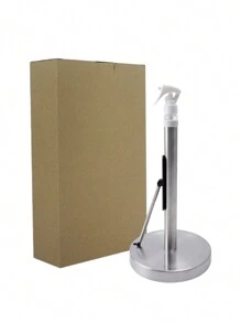 Portarrollos de papel de cocina vertical de acero inoxidable actualizado de 1 pieza con botella de spray limpia, organizador de papel de cocina, portarrollos de papel de rollo de encimera 2 en 1 de moda y simple, embalaje de caja Kraft. - Plateado - Ver 10