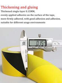 1pc Pvc標誌警示帶 黑色和黃色條紋地面貼紙 防滑黏著安全帶 - 彩色 - 查看 5