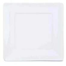 6 Pratos Quadrado Melamina 25cm Para Buffet Restaurante Bar - Branco - Visão 3