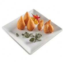 6 Pratos Quadrado Melamina 25cm Para Buffet Restaurante Bar - Branco - Visão 4