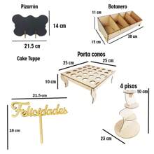 Candy Bar 18 Accesorios Mesa De Dulces Económica - Beis - Ver 3