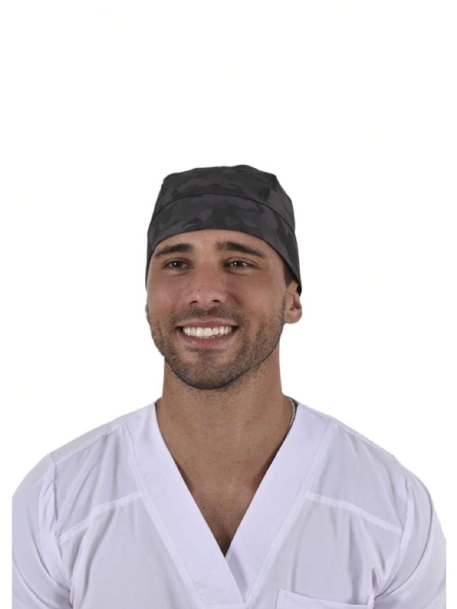 SOULMATE Surgical Medical Cap For Men - Gray Camouflage - View 1