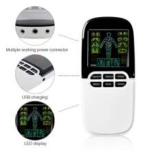 雙通道電子脈衝按摩機8種模式tens Ems身體按摩器可充電神經肌肉刺激器身體放鬆,配有8片電極貼片 - 白色 - 查看 5