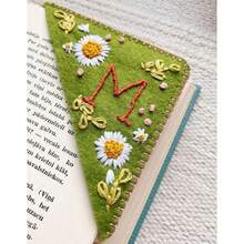 1入組隨機顏色四季刺繡手工繡花書籤，個性化手工繡花角落書籤 - 彩色 - 查看 5