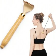 lyanxinlei 1 件背部抓痒器，经典便携式可伸缩竹制背部抓痒器，适合男性和女性 - 米色 - 查看 7