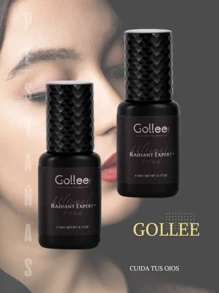 2 Adhesivos Gollee Negro Pegamento Para Extensiones de Pestañas Tiempo de Secado 0.5 Segundos Ideal Para Lashistas Expertas - Negro - Ver 1