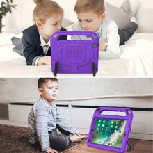 EVA 外壳内置屏幕保护膜，防震手柄支架兼容 Ipad 11th A16 2025/10th/Air M3/Air M2/2nd/3rd/4th/5th/6th/7th/8th/9th/Air2/Air4/Air5 Generation &IPad Mini 1st/2nd/3rd/4th/5th 7.9 英寸 & Galaxy Tab A9/A9+/A8/Tab A 8.4 2020& Fire HD 10/Max 11 2023 & 适用于 TC L Tab 8 Le 2023 & Onn 8.0 2022 & Fire HD 8/HD 8 Plus 2020/2022 - 紫色 - 查看 3
