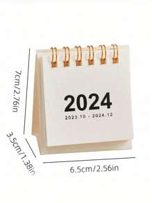 1 件簡約 2024 年迷你台歷 - 棕色 - 查看 11