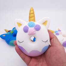 1pc Random Style Slow Rising Foam Toy, Cartoon Unicorn Donut, Creative & Funny Stress Relief Toy For Teenagers - Multicolor - View 5