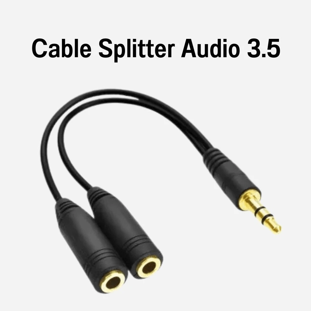 Cable Splitter Audio 3.5 Macho A 2 Dos 3.5mm Hembra - Negro - Ver 1