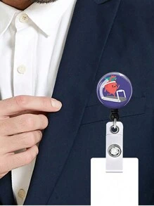 創意卡通器官設計醫療徽章,可愛的大腦、眼睛、肺形狀徽章,可伸縮旋轉,適用於醫生、護士和學生 - 4肺 - 查看 2