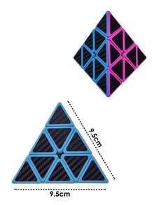 Cubo Rubik de 3x3 de Plástico, Giro Rápido y Antiderrapante, Diseño Piramidal - Multicolor - Ver 2